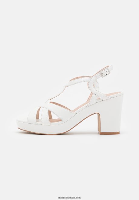 Anna Field Women Leather Platform Sandals White H42J4Z1559