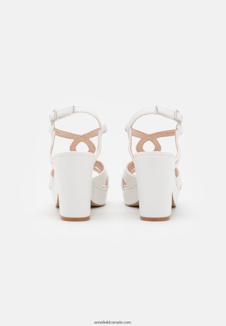 Anna Field Women Leather Platform Sandals White H42J4Z1559