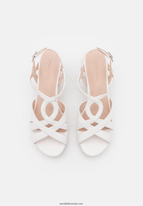 Anna Field Women Leather Platform Sandals White H42J4Z1559