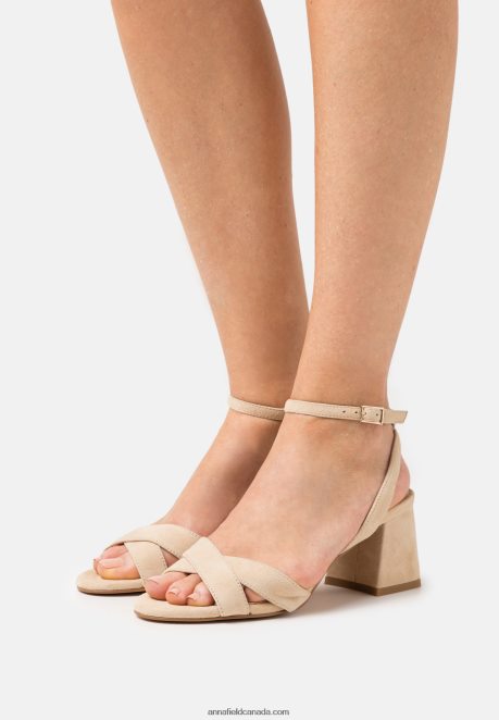 Anna Field Women Leather Sandals Beige H42J4Z1359