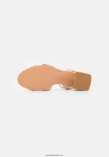 Anna Field Women Leather Sandals Beige H42J4Z1359