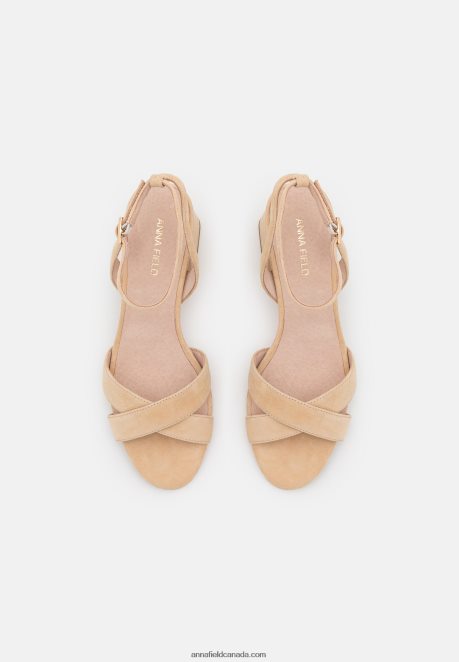 Anna Field Women Leather Sandals Beige H42J4Z1359