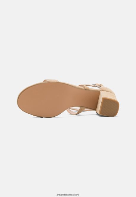 Anna Field Women Leather Sandals Beige H42J4Z1433