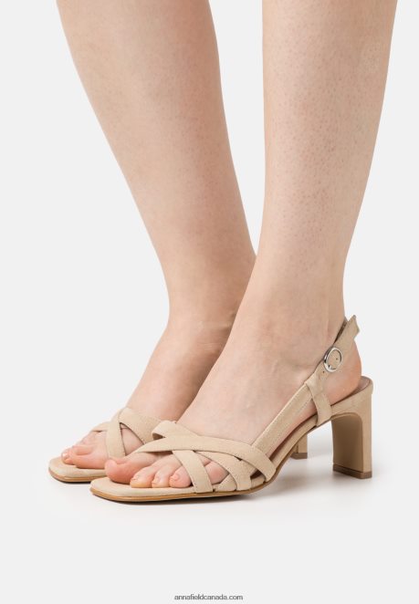 Anna Field Women Leather Sandals Beige H42J4Z1446