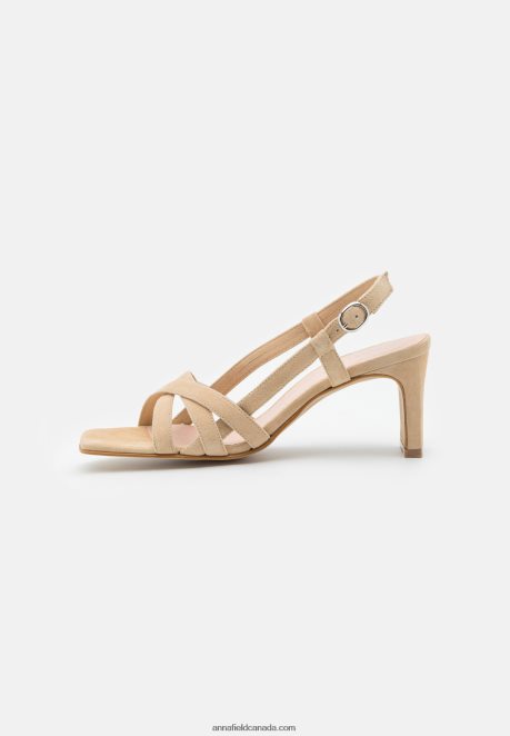 Anna Field Women Leather Sandals Beige H42J4Z1446