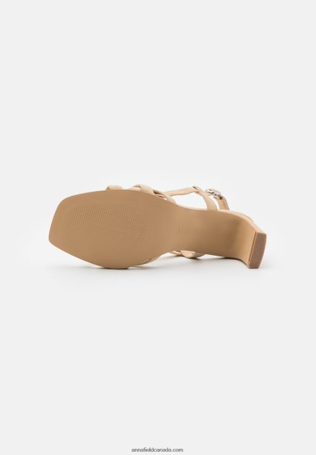 Anna Field Women Leather Sandals Beige H42J4Z1446
