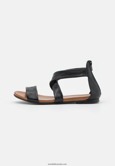 Anna Field Women Leather Sandals Black H42J4Z1280