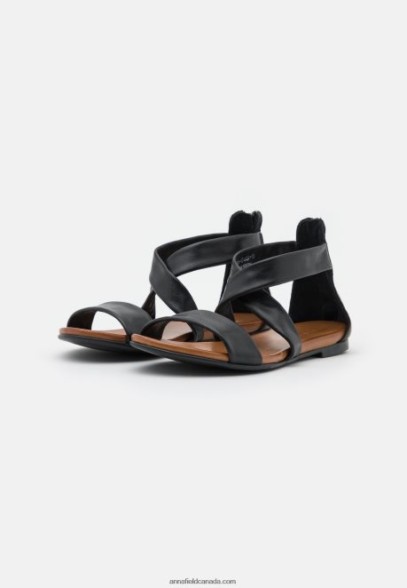 Anna Field Women Leather Sandals Black H42J4Z1280