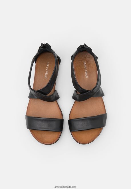 Anna Field Women Leather Sandals Black H42J4Z1280