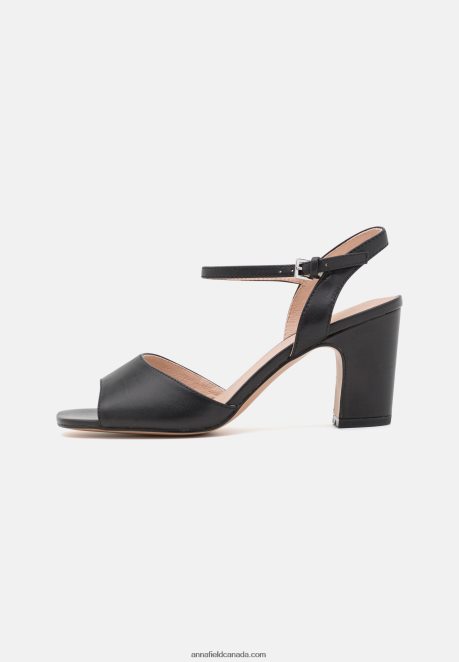 Anna Field Women Leather Sandals Black H42J4Z1369