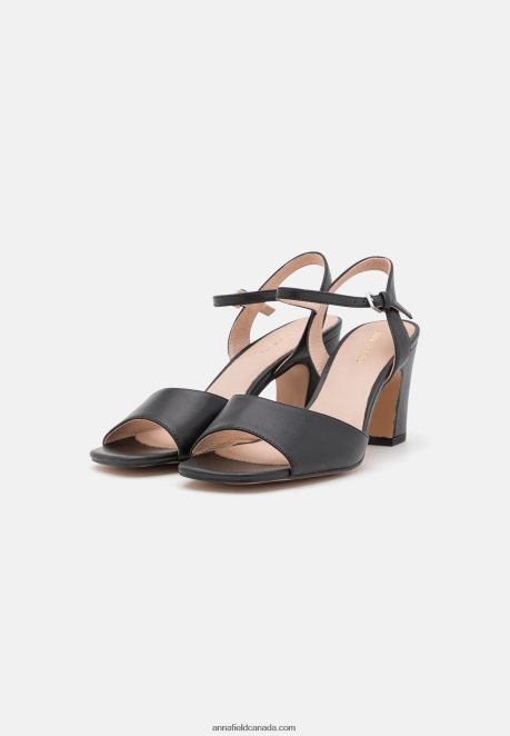 Anna Field Women Leather Sandals Black H42J4Z1369