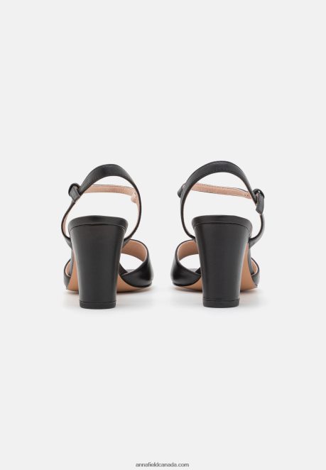 Anna Field Women Leather Sandals Black H42J4Z1369