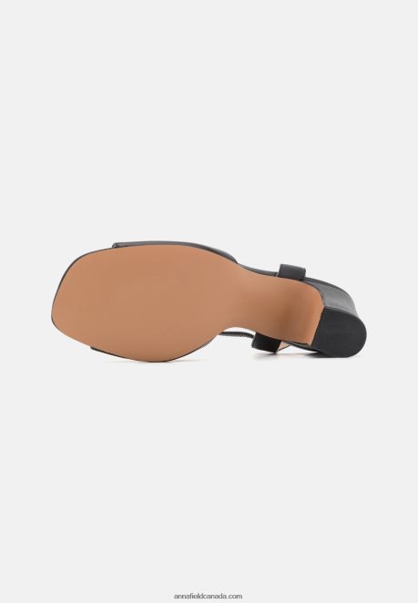 Anna Field Women Leather Sandals Black H42J4Z1369