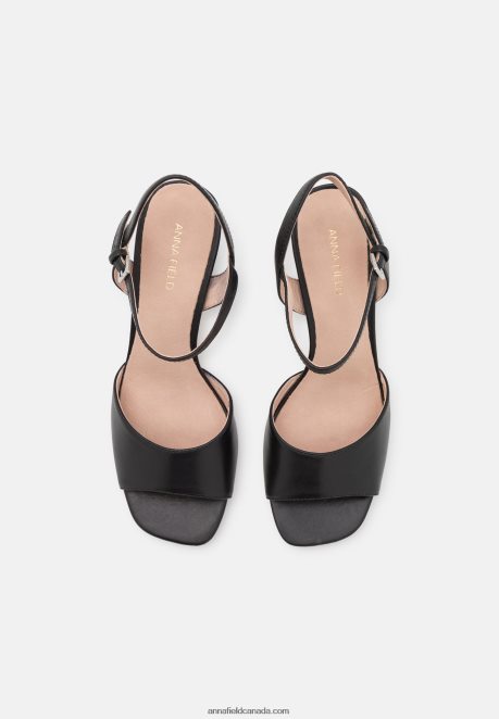 Anna Field Women Leather Sandals Black H42J4Z1369