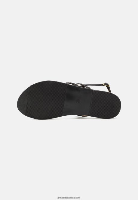 Anna Field Women Leather Sandals Black H42J4Z1379
