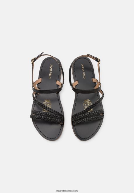 Anna Field Women Leather Sandals Black H42J4Z1379