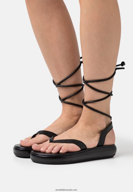 Anna Field Women Leather Sandals Black H42J4Z1386