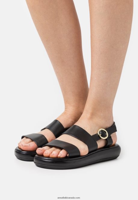 Anna Field Women Leather Sandals Black H42J4Z1407