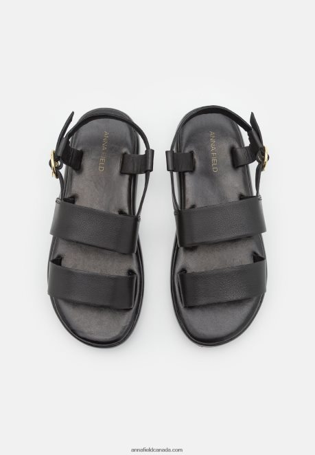 Anna Field Women Leather Sandals Black H42J4Z1407