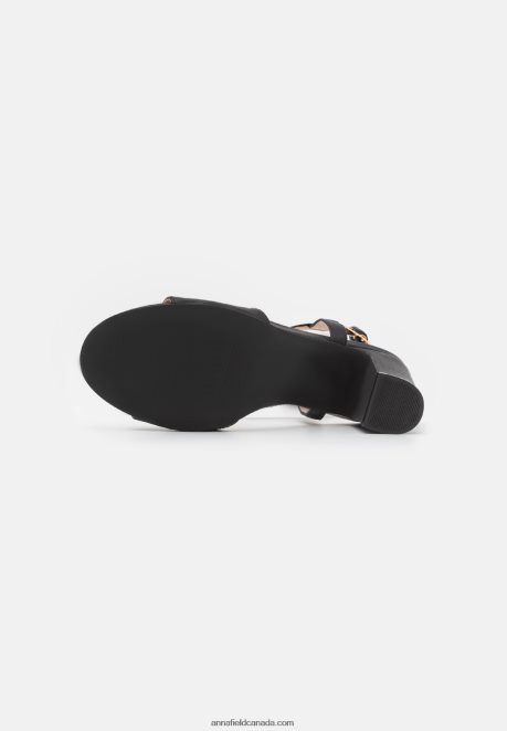 Anna Field Women Leather Sandals Black H42J4Z1417