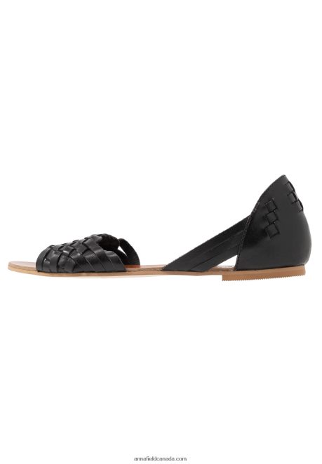 Anna Field Women Leather Sandals Black H42J4Z1420