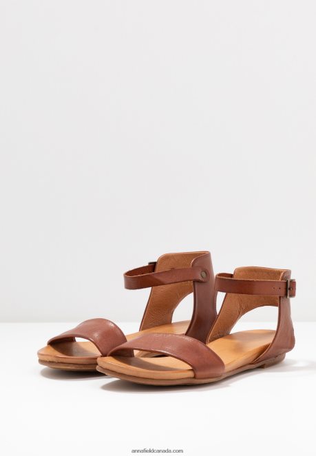 Anna Field Women Leather Sandals Cognac H42J4Z1278