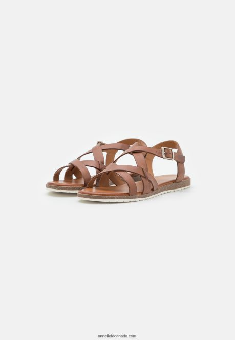 Anna Field Women Leather Sandals Cognac H42J4Z1284