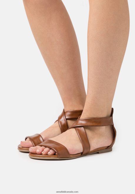 Anna Field Women Leather Sandals Cognac H42J4Z1316