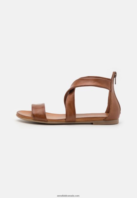 Anna Field Women Leather Sandals Cognac H42J4Z1316