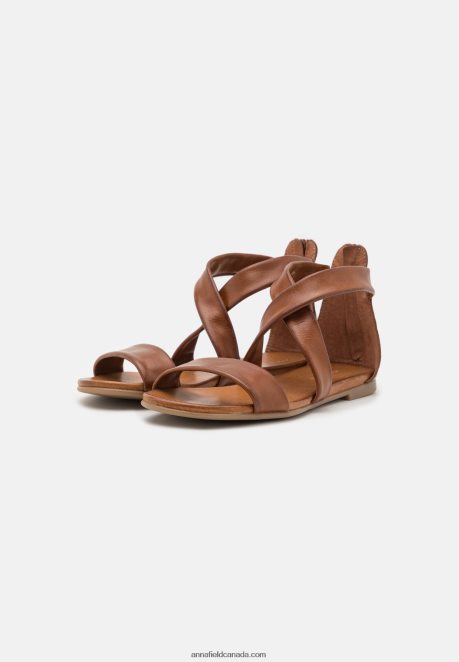 Anna Field Women Leather Sandals Cognac H42J4Z1316