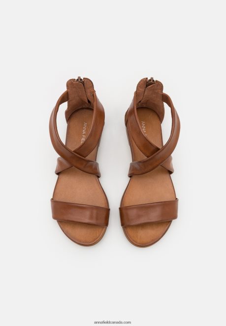 Anna Field Women Leather Sandals Cognac H42J4Z1316