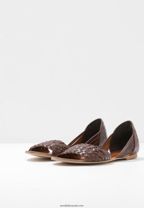 Anna Field Women Leather Sandals Cognac H42J4Z1389