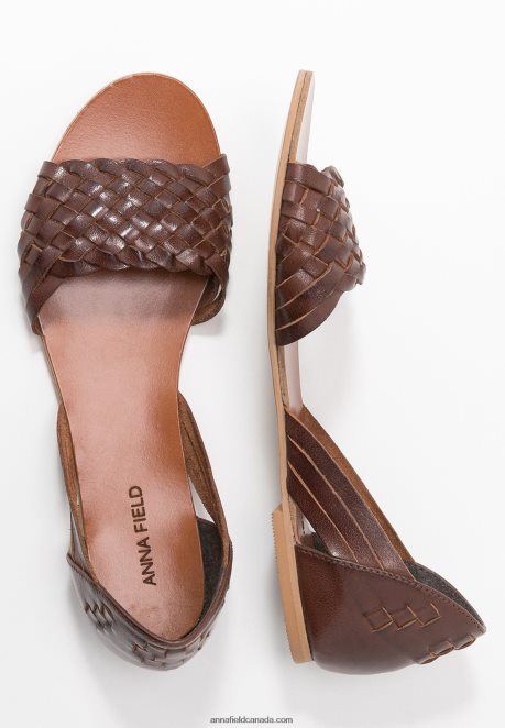 Anna Field Women Leather Sandals Cognac H42J4Z1389
