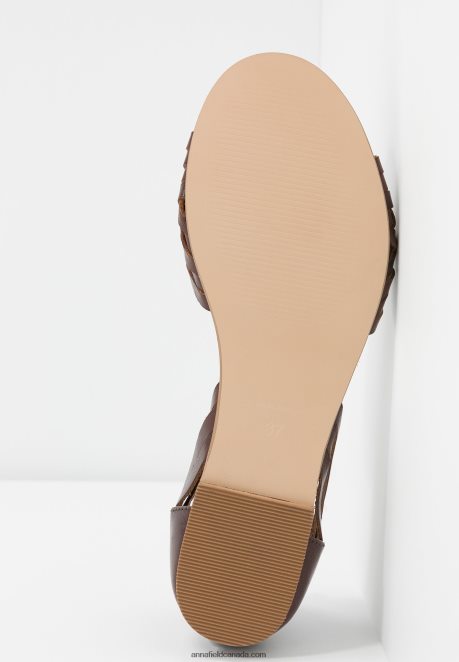 Anna Field Women Leather Sandals Cognac H42J4Z1389