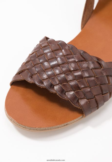 Anna Field Women Leather Sandals Cognac H42J4Z1389
