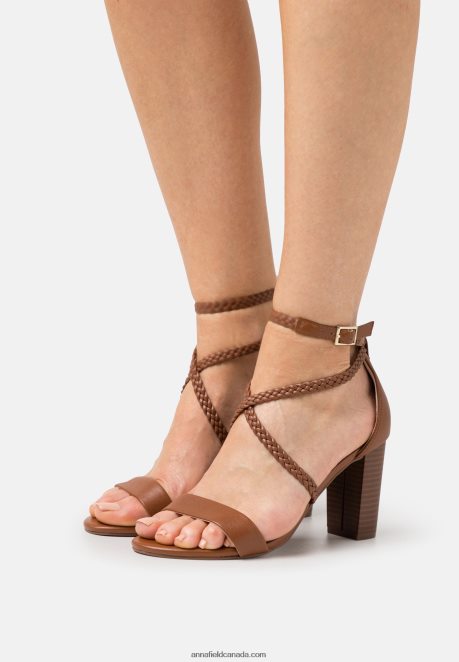 Anna Field Women Leather Sandals Cognac H42J4Z1425