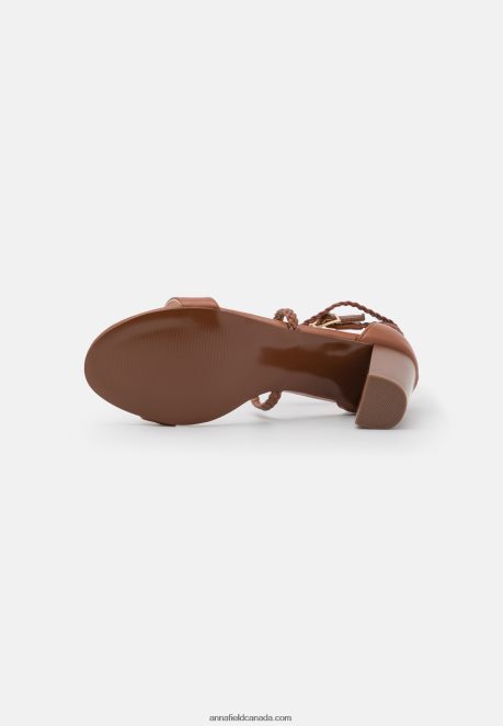 Anna Field Women Leather Sandals Cognac H42J4Z1425