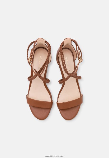 Anna Field Women Leather Sandals Cognac H42J4Z1425