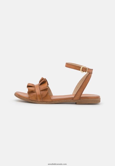 Anna Field Women Leather Sandals Cognac H42J4Z1440