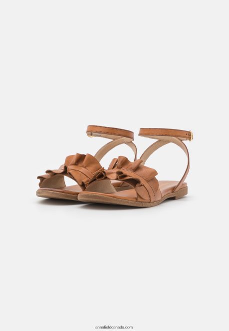 Anna Field Women Leather Sandals Cognac H42J4Z1440