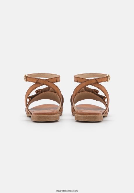Anna Field Women Leather Sandals Cognac H42J4Z1440