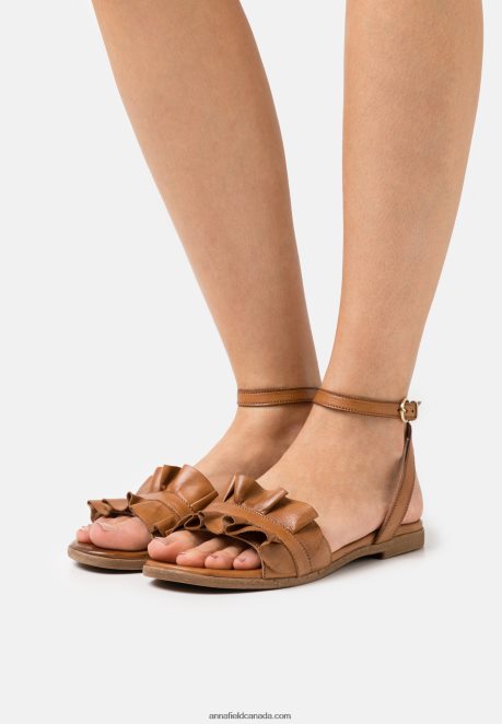 Anna Field Women Leather Sandals Cognac H42J4Z1440