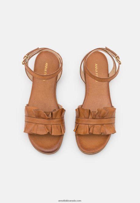 Anna Field Women Leather Sandals Cognac H42J4Z1440