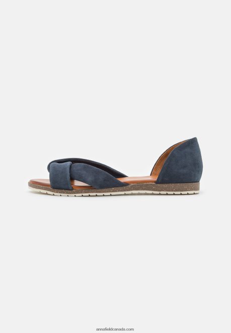 Anna Field Women Leather Sandals Dark Blue H42J4Z1340