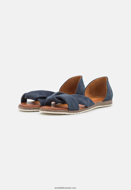 Anna Field Women Leather Sandals Dark Blue H42J4Z1340