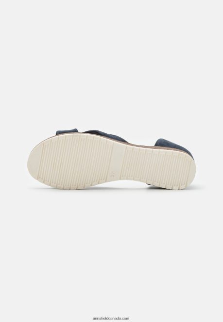 Anna Field Women Leather Sandals Dark Blue H42J4Z1340