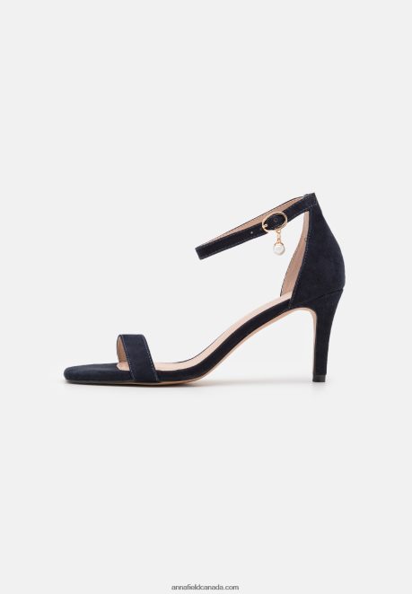 Anna Field Women Leather Sandals Dark Blue H42J4Z1395
