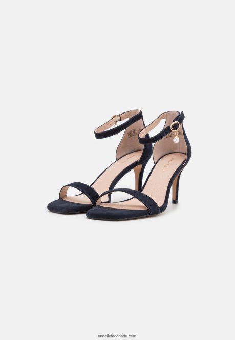 Anna Field Women Leather Sandals Dark Blue H42J4Z1395