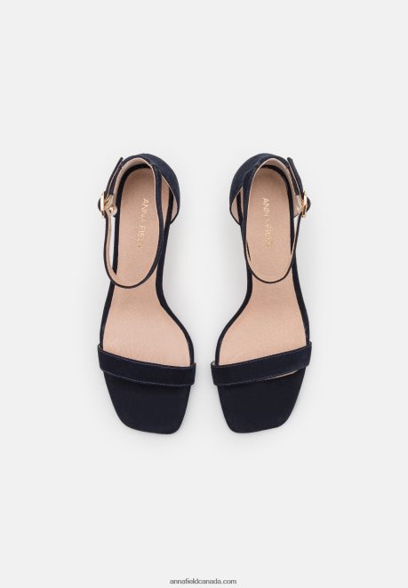 Anna Field Women Leather Sandals Dark Blue H42J4Z1395
