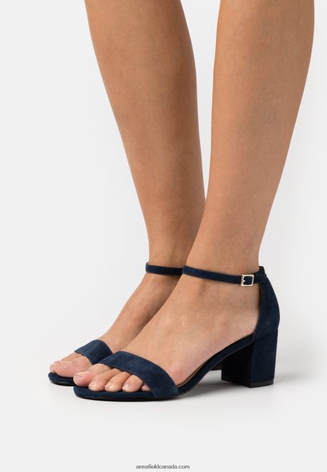 Anna Field Women Leather Sandals Dark Blue H42J4Z1415